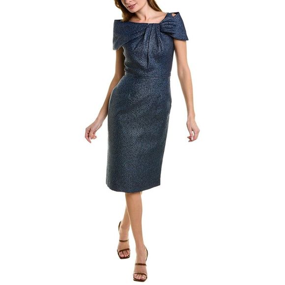 Vintage Rickie Freeman Teri Jon Party Prom Dress S M silver pre-owned